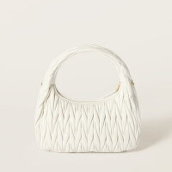 Miu Miu Wonder Matelassé Leather Hobo Bag White - Picture 3 of 5